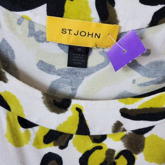 ST.JOHN Yellow Label 3/4 Sleeved Scoop Neck Top~Size M - Picture 8 of 8